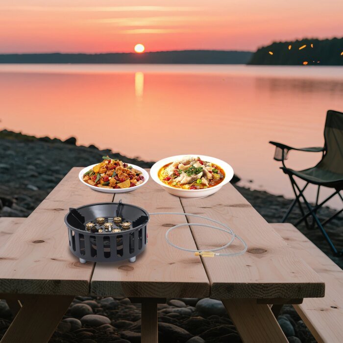 21000W bärbar kraftfull gaskök med tre adaptrar för camping - Bild 3