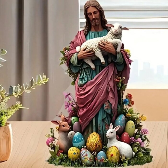 Jesus Julkrubba Figur Skrivbordsservis Helig Juldekoration - Bild 4