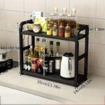 2-lagers metallhylla för köksbänk och smart kaffeförvaring - Bild 3