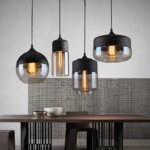 Nordisk LED hänglampa i glas och trä med kreativ design - Bild 4