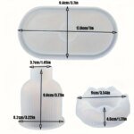 3-pack silikonformar för ljusstake, vas och ovalt gipsfat - Bild 3