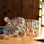 Europeisk godisburk i glas med lock för skrivbordsdekoration