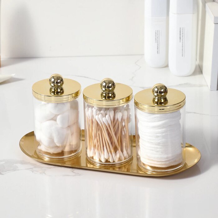 Qtip-hållare i 2- eller 3-pack med guldfärgad bricka - Bild 2