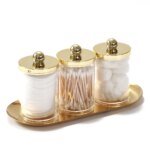 Qtip-hållare i 2- eller 3-pack med guldfärgad bricka