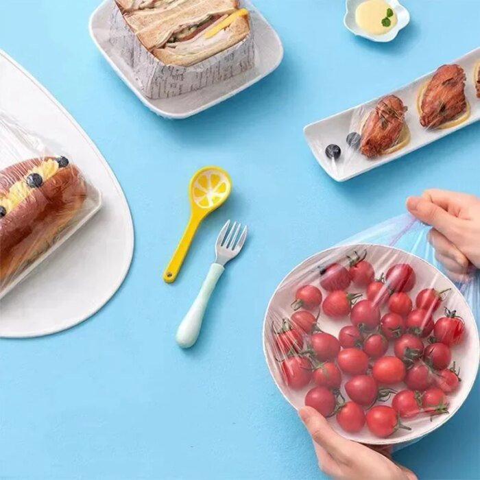 100 st elastiska matskydd i plast för förvaring - Bild 3
