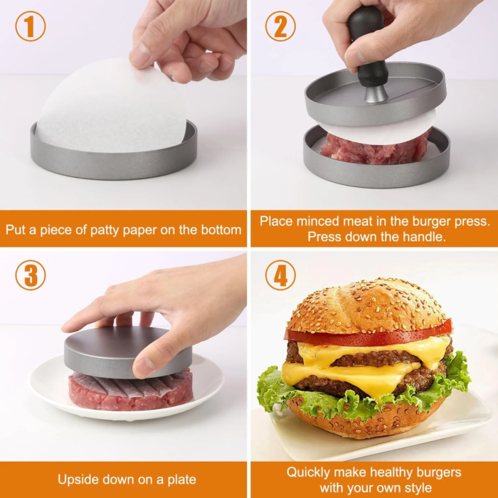 Aluminiumhamburgerpress för perfekt grillade hamburgare - Bild 2