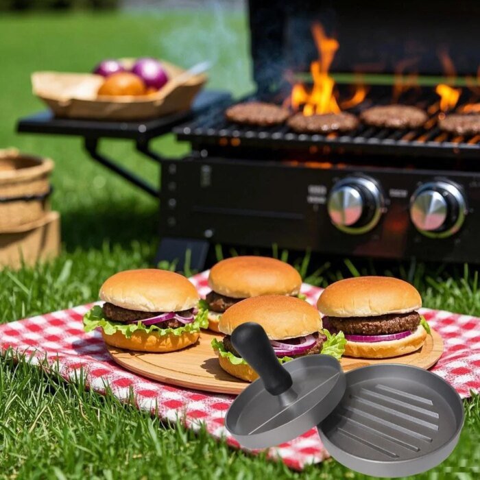 Aluminiumhamburgerpress för perfekt grillade hamburgare - Bild 4
