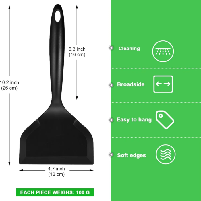 Bred silikonstekspade för stekpannor och non-stick - Bild 3