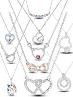 Halsband i 925 Sterling Silver – Enkelt hjärta med zirkonia för berlocker - Bild 2