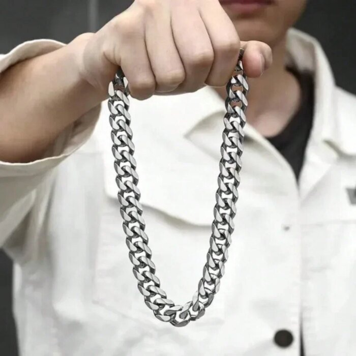 Hip Hop-halsband i rostfritt stål – Trendig kedja för herr & unisex - Bild 2