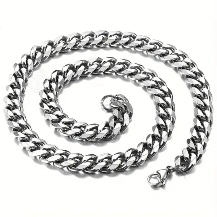 Hip Hop-halsband i rostfritt stål – Trendig kedja för herr & unisex - Bild 4