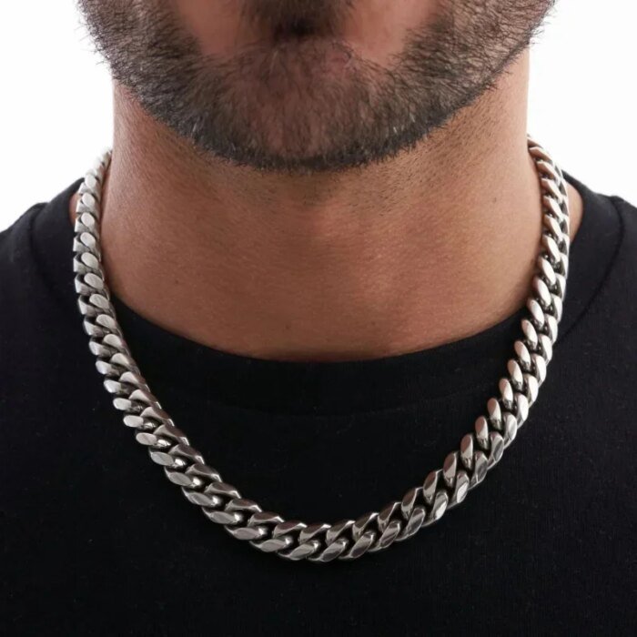 Hip Hop-halsband i rostfritt stål – Trendig kedja för herr & unisex - Bild 3