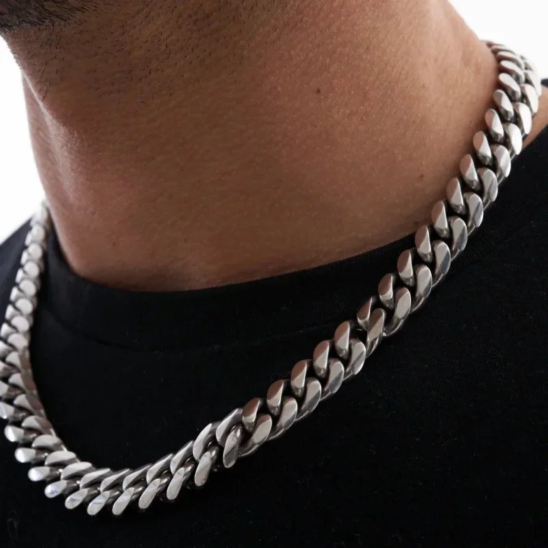 Hip Hop-halsband i rostfritt stål – Trendig kedja för herr & unisex