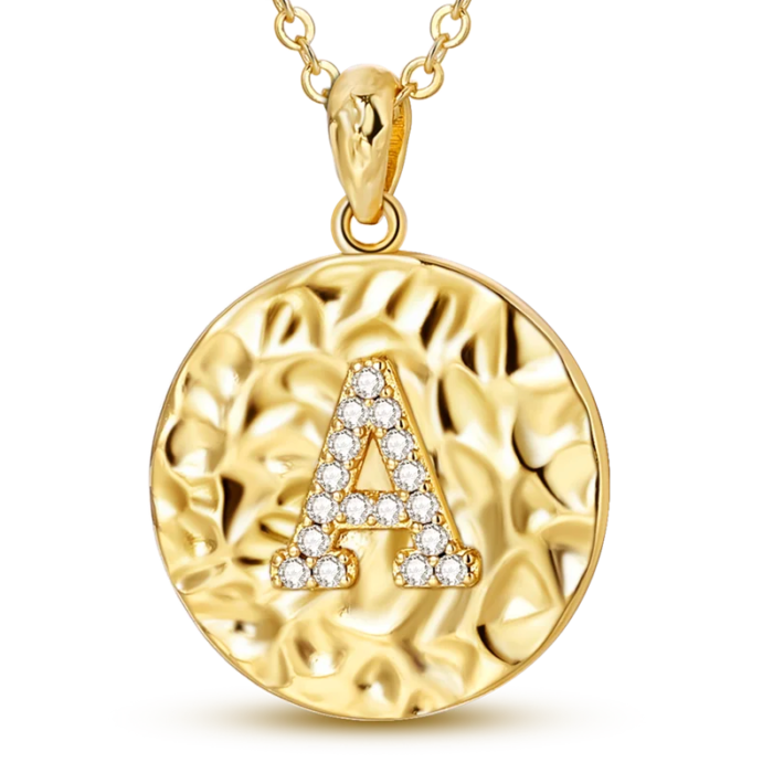 Halsband i 925 Sterling Silver – Personlig bokstav (A) med hjärta & kors - Bild 5