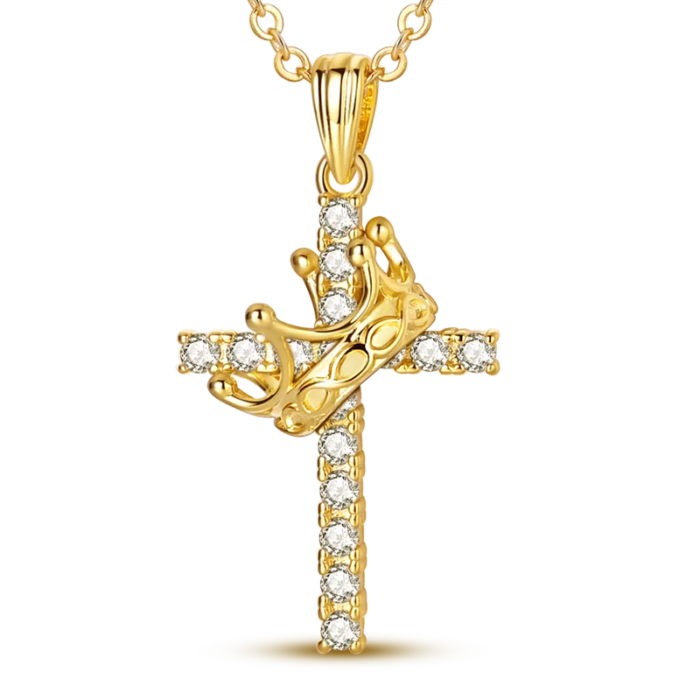 Halsband i 925 Sterling Silver – Personlig bokstav (A) med hjärta & kors - Bild 4