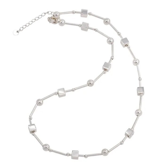 VENTFILLE – Stilrent choker-halsband med pärldetaljer & geometrisk design (925 Sterling Silver) - Bild 5