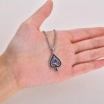 Vnox Halsband i rostfritt stål – Spade-hänge med blå zirkonia (Poker/Hip Hop-stil) - Bild 4