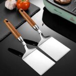 Robust Grillspatel i Rostfritt Stål med Trähandtag