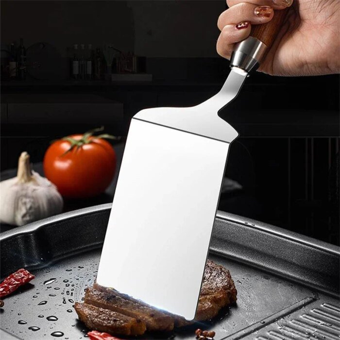 Robust Grillspatel i Rostfritt Stål med Trähandtag - Bild 3