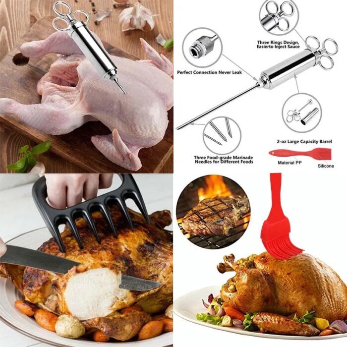 Marinadspruta i Rostfritt Stål för Grill och Kött - Bild 2