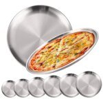 2-pack Runda Silverfärgade Tallrikar i Rostfritt Stål