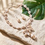 Smyckeset med äkta snäckor – Halsband & örhängen i bohemisk stil - Bild 5