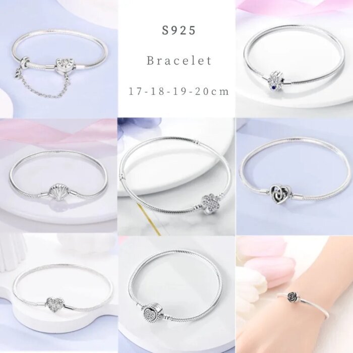 925 Silverarmband med Sol, Måne och Stjärnor – Charm-armband för DIY-berlocker - Bild 2