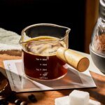 Måttbägare i Glas med Trähandtag för Espresso