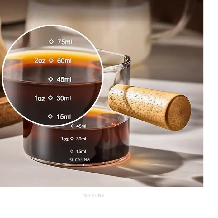 Måttbägare i Glas med Trähandtag för Espresso - Bild 3