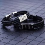 Personligt Läderarmband för Pappa – Anpassat Armband med Gravyr