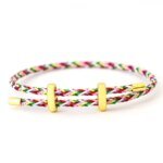 Justerbart Armband i Rostfritt Stål – Stilrent Lyckoarmband med Rött Rep - Bild 5