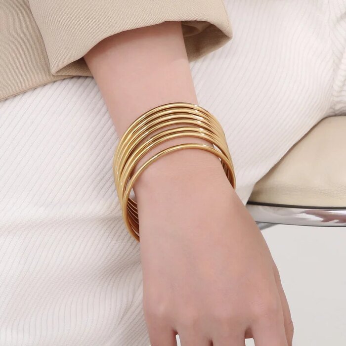 Enkelt Armband i Rostfritt Stål för Dam och Herr – Geometrisk Design - Bild 2