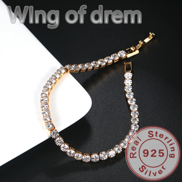 Glittrande Tennisarmband i 925 Sterling Silver – Roséguldpläterat med Cubic Zirconia - Bild 4
