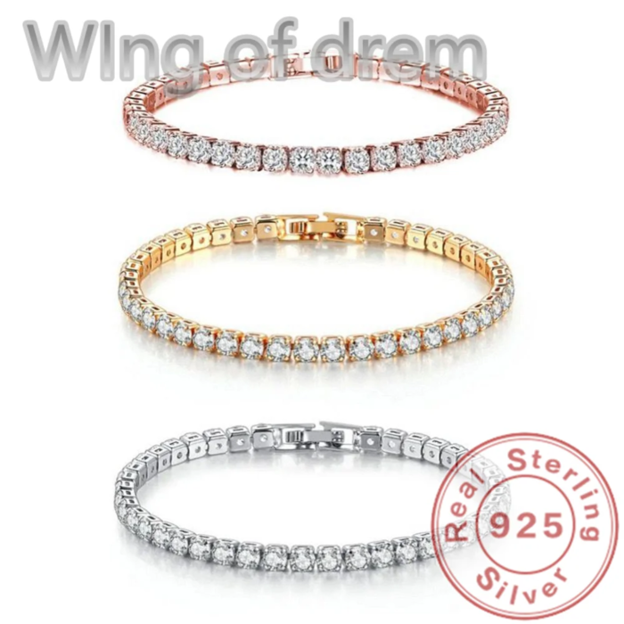 Glittrande Tennisarmband i 925 Sterling Silver – Roséguldpläterat med Cubic Zirconia - Bild 2