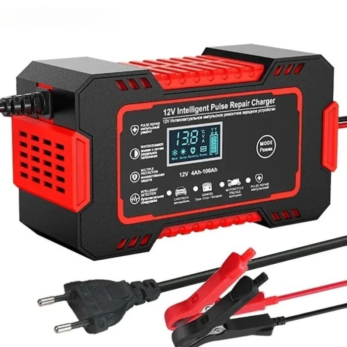 EAFC 12V 6A Intelligent Batteriladdare med LCD & Pulsreparation för Bil/MC - Bild 6