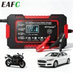 EAFC 12V 6A Intelligent Batteriladdare med LCD & Pulsreparation för Bil/MC