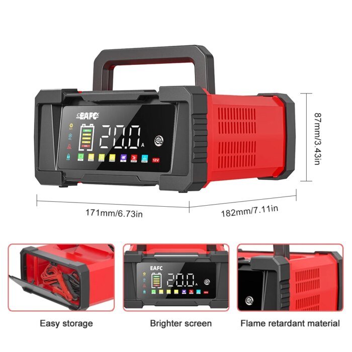 12V/24V Automatisk Bilbatteriladdare 20A/10A - Bild 6