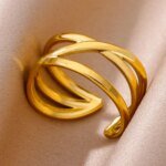 Lyxig Ring i 316L Rostfritt Stål – Guldpläterad & Tidlös Design - Bild 5