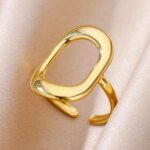 Lyxig Ring i 316L Rostfritt Stål – Guldpläterad & Tidlös Design - Bild 4