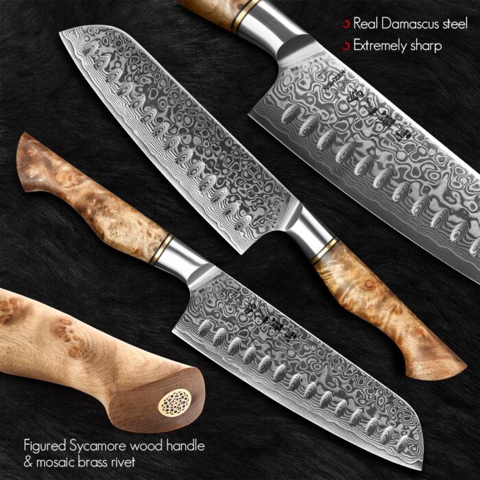 Hezhen Master Series Damaskusstål Knivset i 5 Delar - Bild 3
