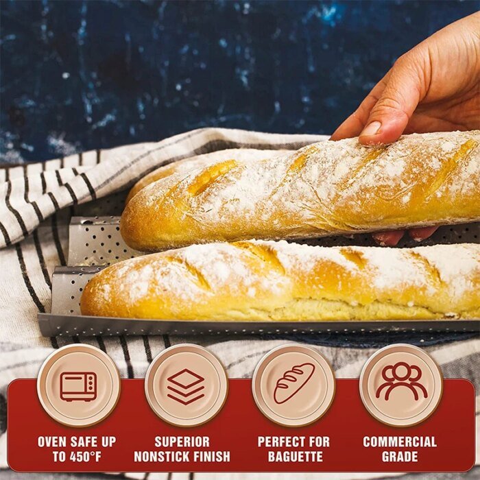 Perforerad Baguetteform i Kolstål för Baktillbehör - Bild 3
