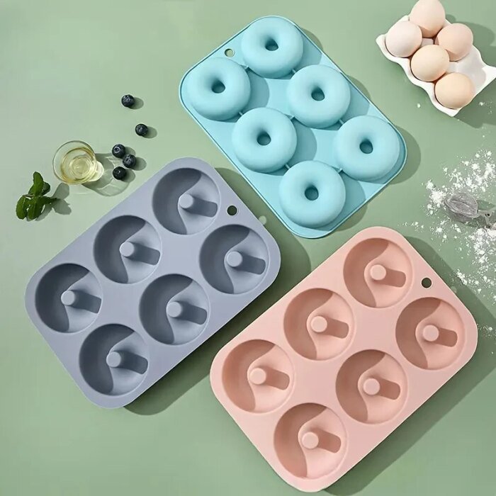 6-Facks Silikonform för Muffin och Donut - Bild 4