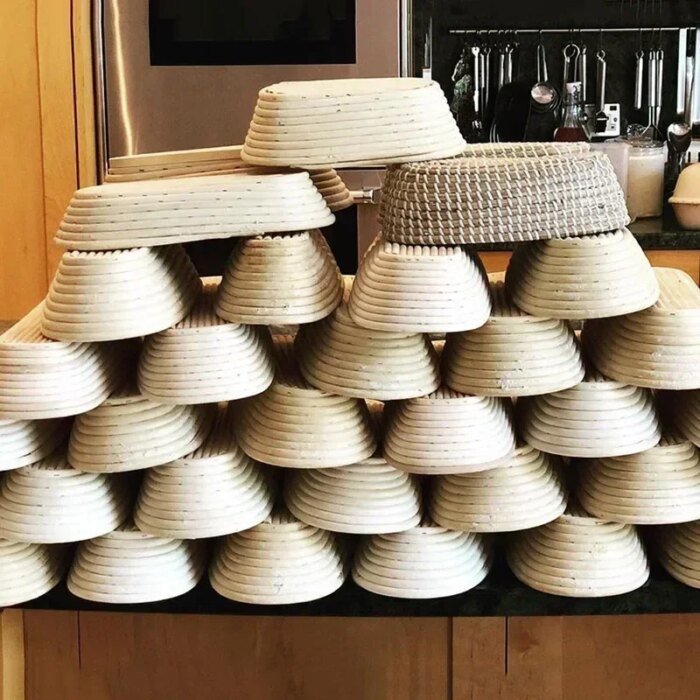 Ovala Jäskorg i Rattan för Brödbakning - Bild 3