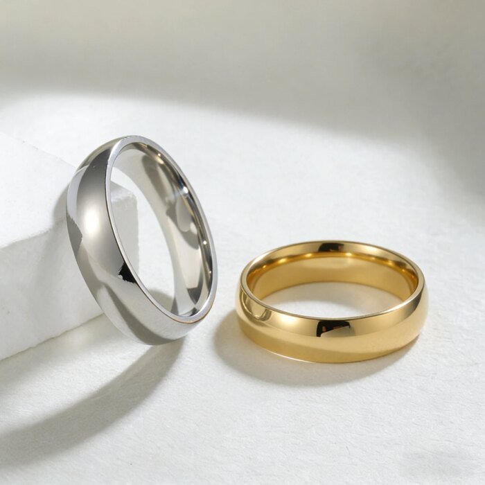 Klassisk Minimalistisk Ring i Rostfritt Stål (6 mm) – Vattenfast & Allergivänlig Smycke för Dam & Herr - Bild 5