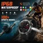 Robust Militär Smartwatch med Bluetooth-Samtal - Bild 3