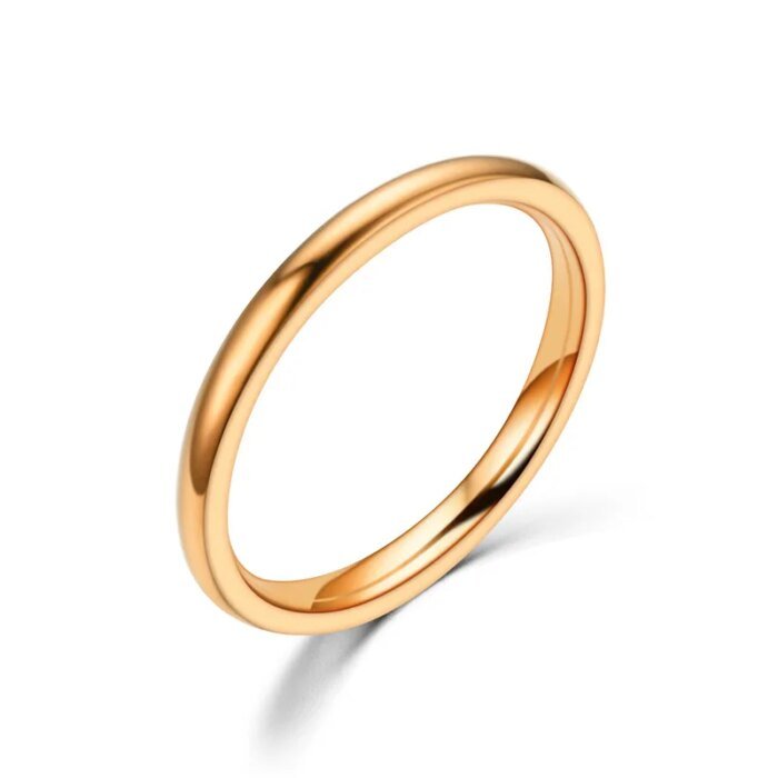 Tunn Ring (2 mm) i Rostfritt Stål – Stilren Guldring för Dam & Tjej - Bild 4