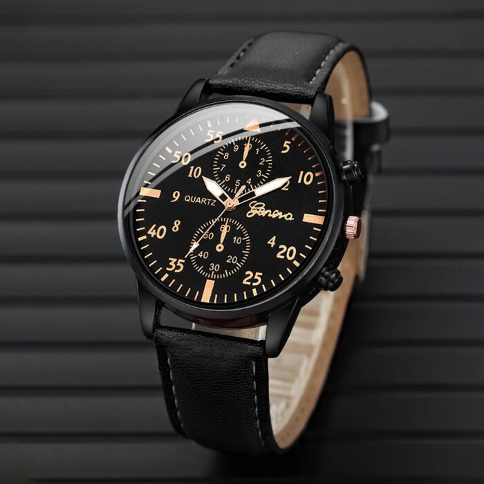 Klockset med Läderrem och Vävda Armband - Bild 4