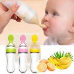 Silikonflaska med sked för baby – Smidig matning av gröt och välling
