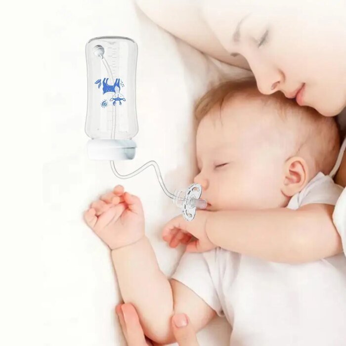 3-i-1 Självmatande nappflaska 300 ml – Vidhalsad flaska med tyngdkula och anti-kollikfunktion - Bild 2