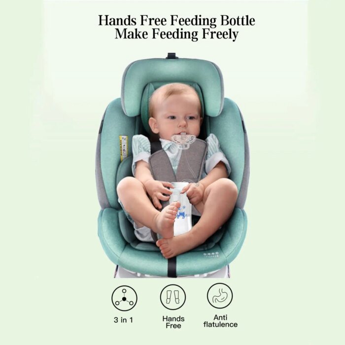 3-i-1 Självmatande nappflaska 300 ml – Vidhalsad flaska med tyngdkula och anti-kollikfunktion - Bild 4